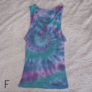 Hand tie dye tank